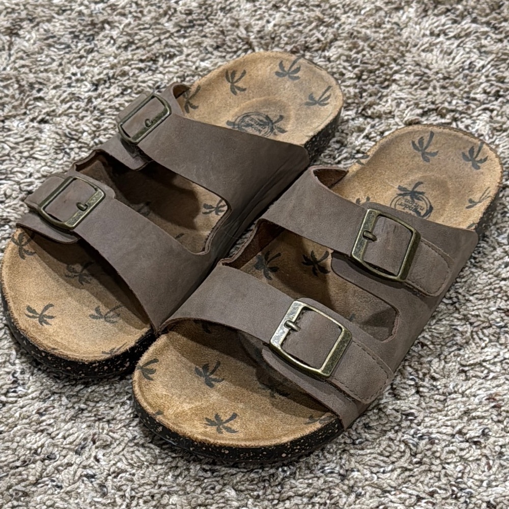Wonder Nation Boys Double Buckle Footbed Sandals Size 5